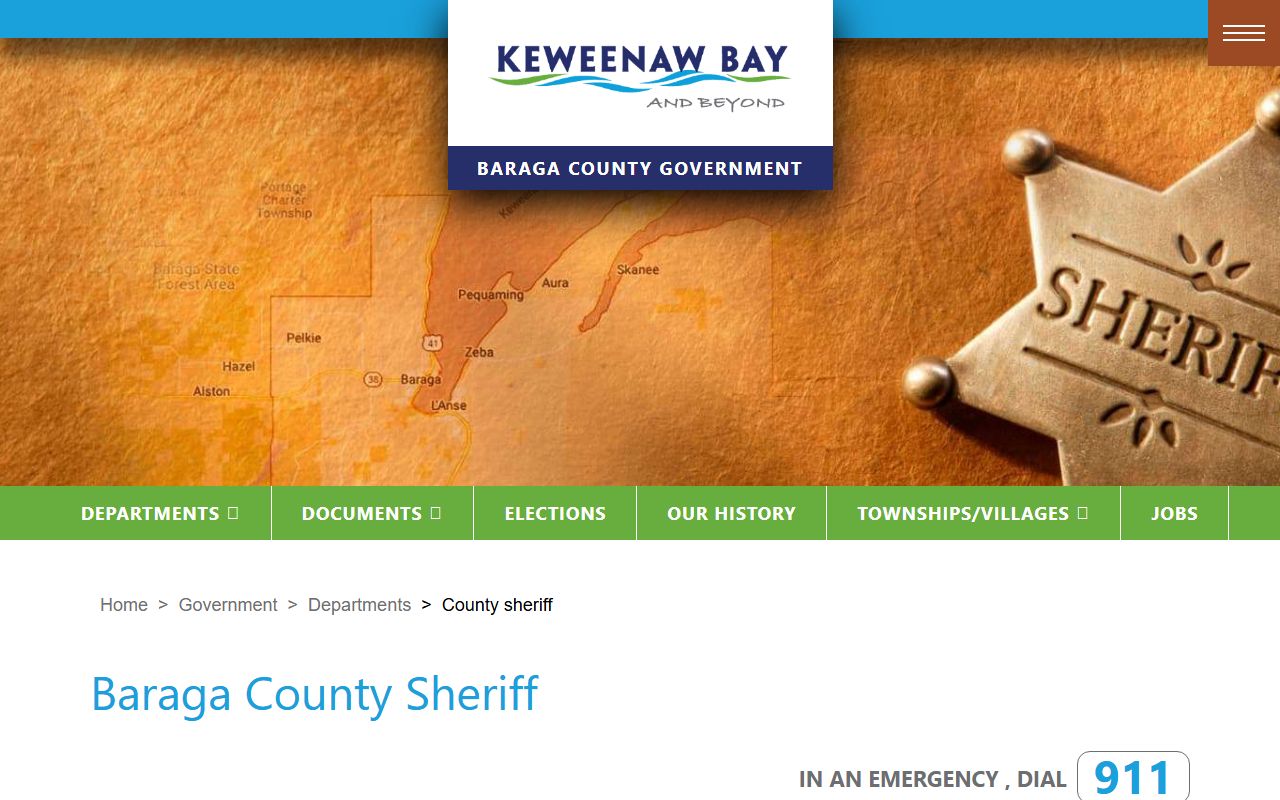 Baraga County inmate population sheriff jail records page